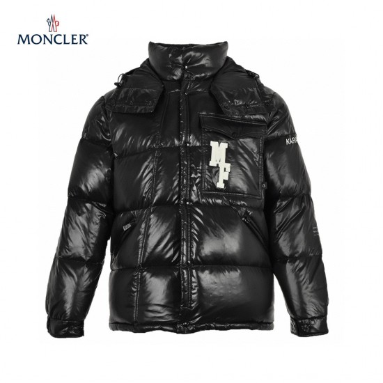 23FW Herr Moncler x FRGMT All Svart Långa ärmar Dunjacka Storlek 1-5