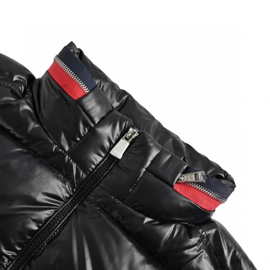 23FW Moncler Bourne Långa ärmar Short Dunjacka Svart Vinterjacka Storlek 1-5