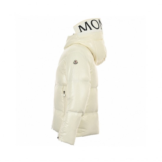 23FW Moncler Hooded Långa ärmar Short Dunjacka Beige Vinterjacka Storlek 1-4