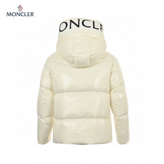 23FW Moncler Hooded Långa ärmar Short Dunjacka Beige Vinterjacka Storlek 1-4