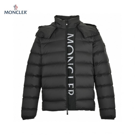 23FW Moncler Ume Nylon Långa ärmar Short Dunjacka Och Vinterjacka Svart Storlek 1-5