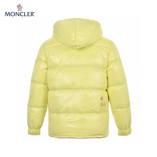 23FW Moncler x FRGMT Svart Gul Långa ärmar Dunjacka Storlek 1-5