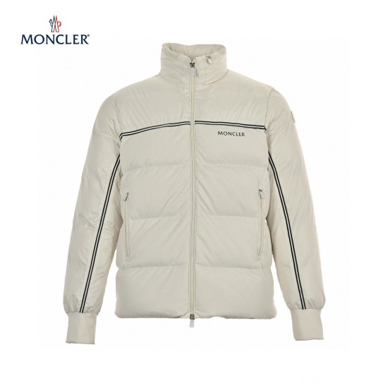 Herr Moncler Michael Långa ärmar Short Dunjacka Vit Storlek 1-5