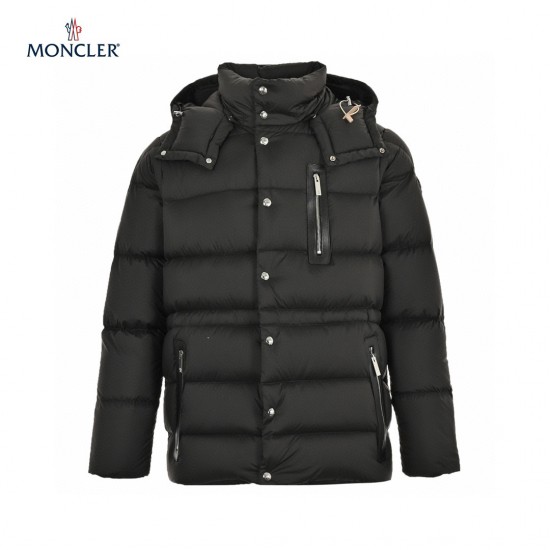 Moncler Bauges Detachable Långa ärmar Short Dunjacka Svart Vinterjacka Storlek 1-5