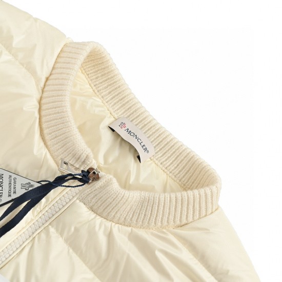 Moncler Blouson Vit Långa ärmar Vinterjacka Storlek 1-4