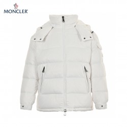 Moncler Maire Hooded Quilted Shell Vit Långa ärmar Dunjacka Storlek 0-3 