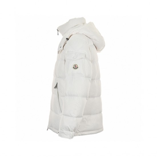 Moncler Maire Hooded Quilted Shell Vit Långa ärmar Dunjacka Storlek 0-3