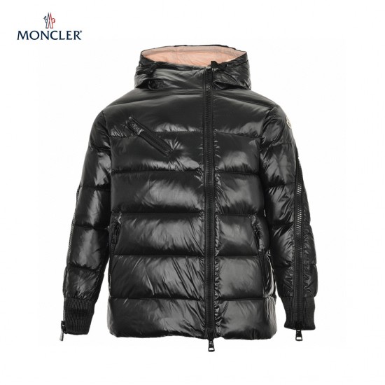 Moncler OverStorlekd Puffer Långa ärmar Short Dunjacka Svart Vinterjacka Storlek 0-3