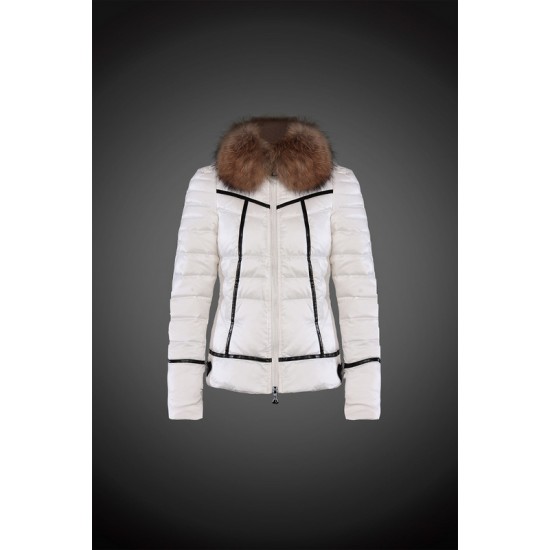 Dam Moncler Vinterjacka with raccoon Jacka Krage Vit