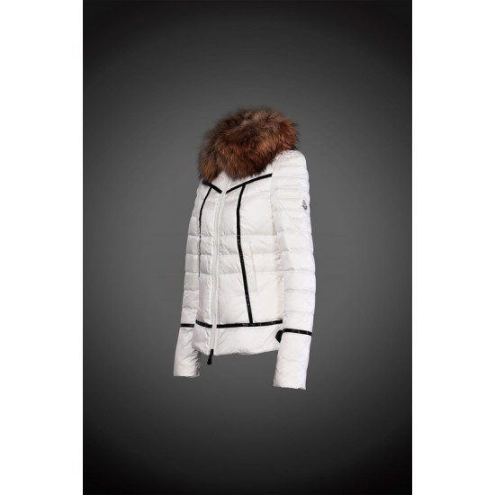 Dam Moncler Vinterjacka with raccoon Jacka Krage Vit