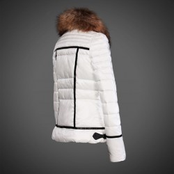 Dam Moncler Vinterjacka with raccoon Jacka Krage Vit