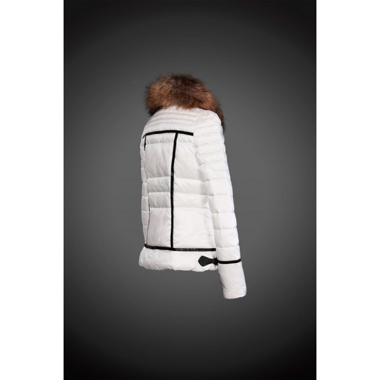 Dam Moncler Vinterjacka with raccoon Jacka Krage Vit