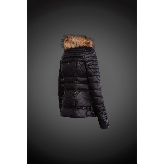 Dam Moncler Dunjacka with raccoon Jacka Krage Svart