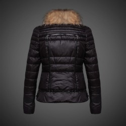 Dam Moncler Dunjacka with raccoon Jacka Krage Svart