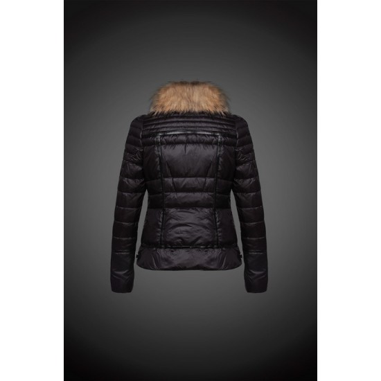 Dam Moncler Dunjacka with raccoon Jacka Krage Svart