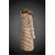 Dam Moncler Dunjacka Länge with raccoon Jacka Krage light tan