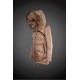 Dam Moncler Dunjacka Länge with raccoon Jacka Krage light tan