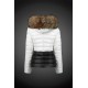 Dam Moncler Vinterjacka with raccoon Jacka Krage Vit Svart