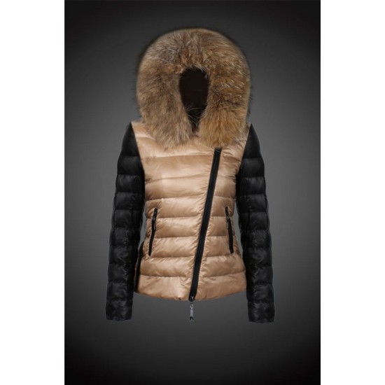 Dam Moncler Dunjacka with raccoon Jacka Krage Svart apricot