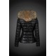 Dam Moncler Dunjacka with raccoon Jacka Krage Svart apricot