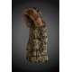 Dam Moncler Dunjacka Länge with raccoon Jacka Krage camouflage