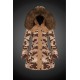 Dam Moncler Dunjacka Länge with raccoon Jacka Krage light tan