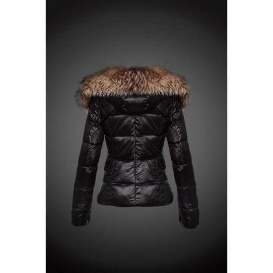 Dam Moncler Dunjacka with raccoon Jacka Krage Svart