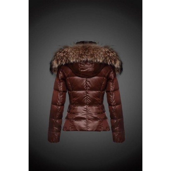 Dam Moncler Dunjacka with raccoon Jacka Krage Brun