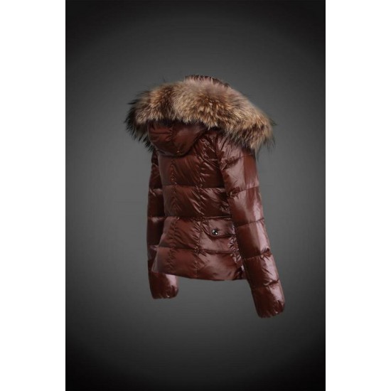 Dam Moncler Dunjacka with raccoon Jacka Krage Brun