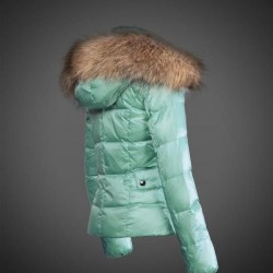 Dam Moncler Dunjacka with raccoon Jacka Krage Grön