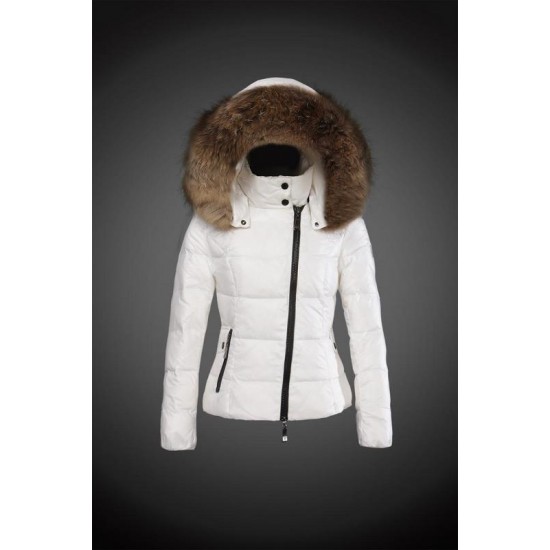 Dam Moncler Dunjacka with raccoon Jacka Krage Vit