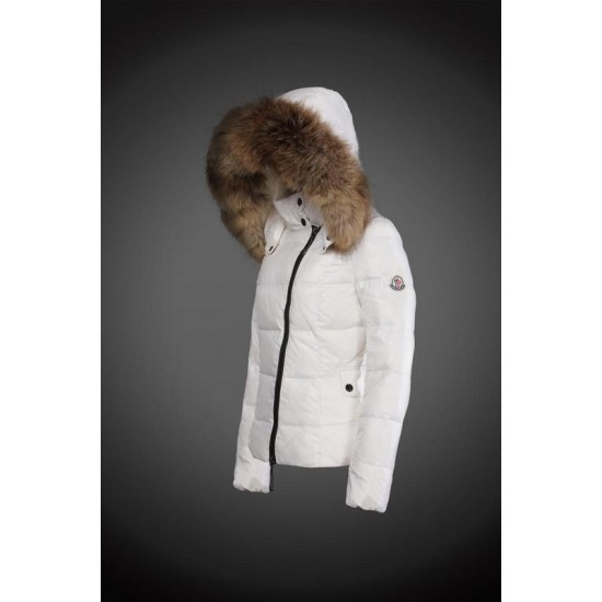 Dam Moncler Dunjacka with raccoon Jacka Krage Vit