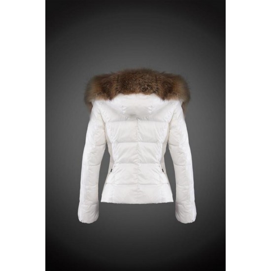 Dam Moncler Dunjacka with raccoon Jacka Krage Vit