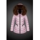 Dam Moncler Dunjacka Länge with raccoon Jacka Krage Rosa