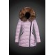 Dam Moncler Dunjacka Länge with raccoon Jacka Krage Rosa