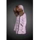 Dam Moncler Dunjacka Länge with raccoon Jacka Krage Rosa