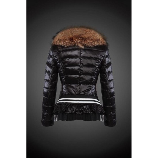 Dam Moncler Dunjacka with raccoon Jacka Krage Svart