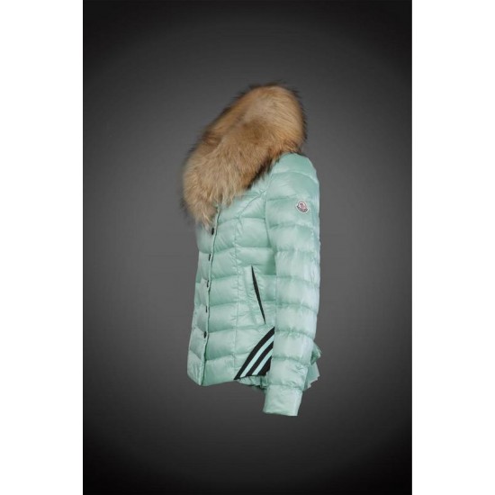 Dam Moncler Dunjacka with raccoon Jacka Krage Grön