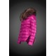 Dam Moncler Dunjacka with raccoon Jacka Krage rose Röd