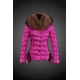 Dam Moncler Dunjacka with raccoon Jacka Krage rose Röd