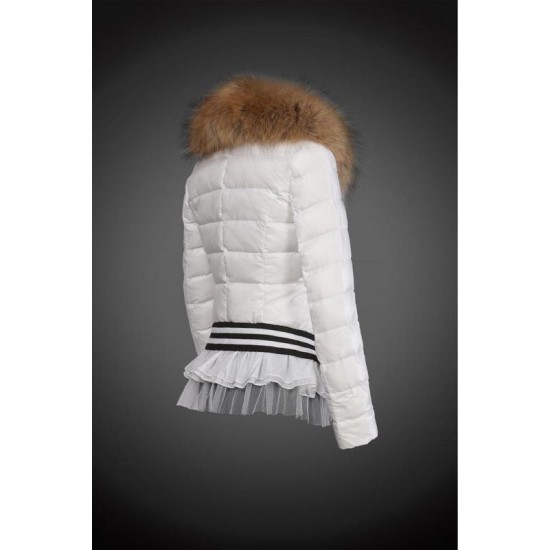 Dam Moncler Dunjacka with raccoon Jacka Krage Vit