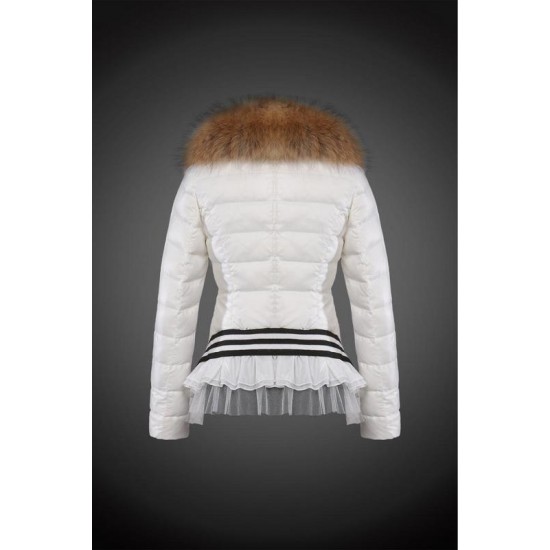 Dam Moncler Dunjacka with raccoon Jacka Krage Vit