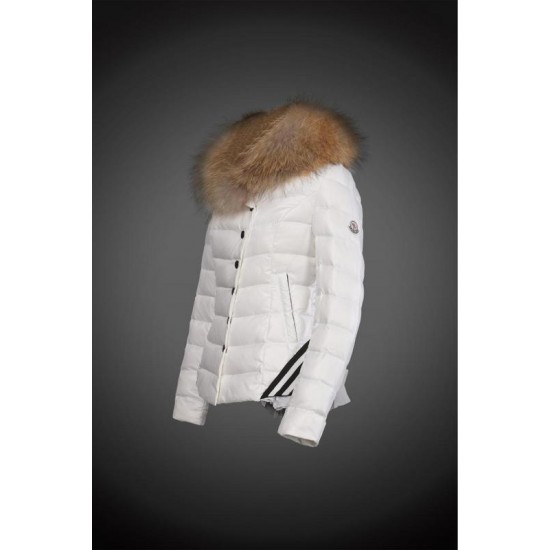 Dam Moncler Dunjacka with raccoon Jacka Krage Vit