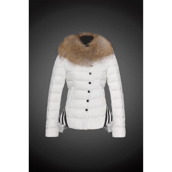 Dam Moncler Dunjacka with raccoon Jacka Krage Vit