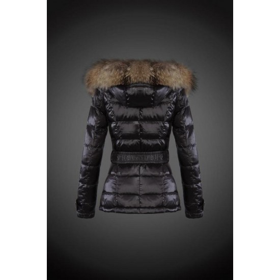 Dam Moncler Dunjacka with raccoon Jacka Krage Svart