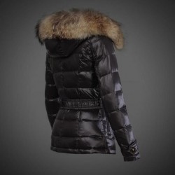 Dam Moncler Dunjacka with raccoon Jacka Krage Svart