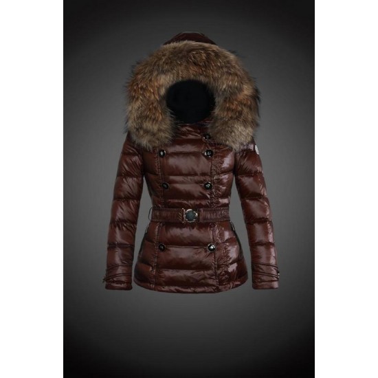 Dam Moncler Dunjacka with raccoon Jacka Krage Brun