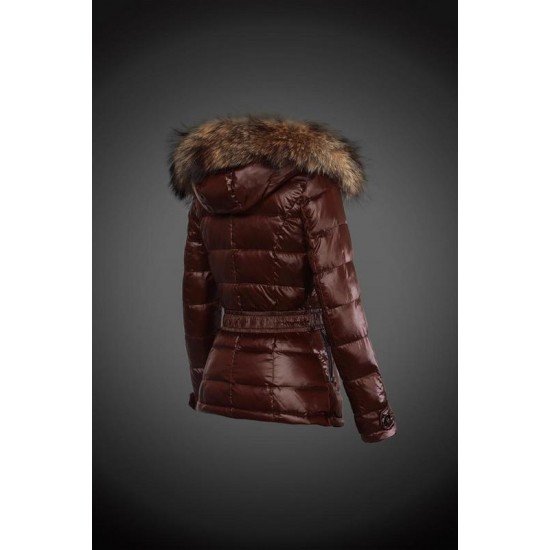 Dam Moncler Dunjacka with raccoon Jacka Krage Brun