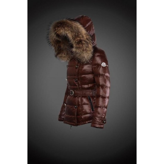 Dam Moncler Dunjacka with raccoon Jacka Krage Brun