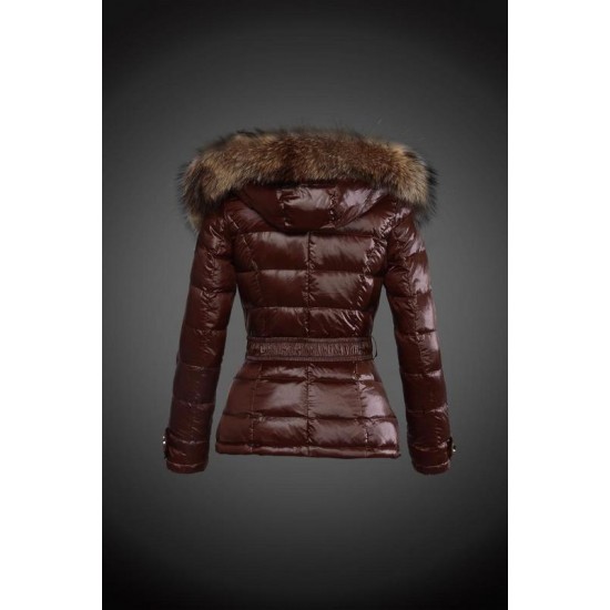 Dam Moncler Dunjacka with raccoon Jacka Krage Brun